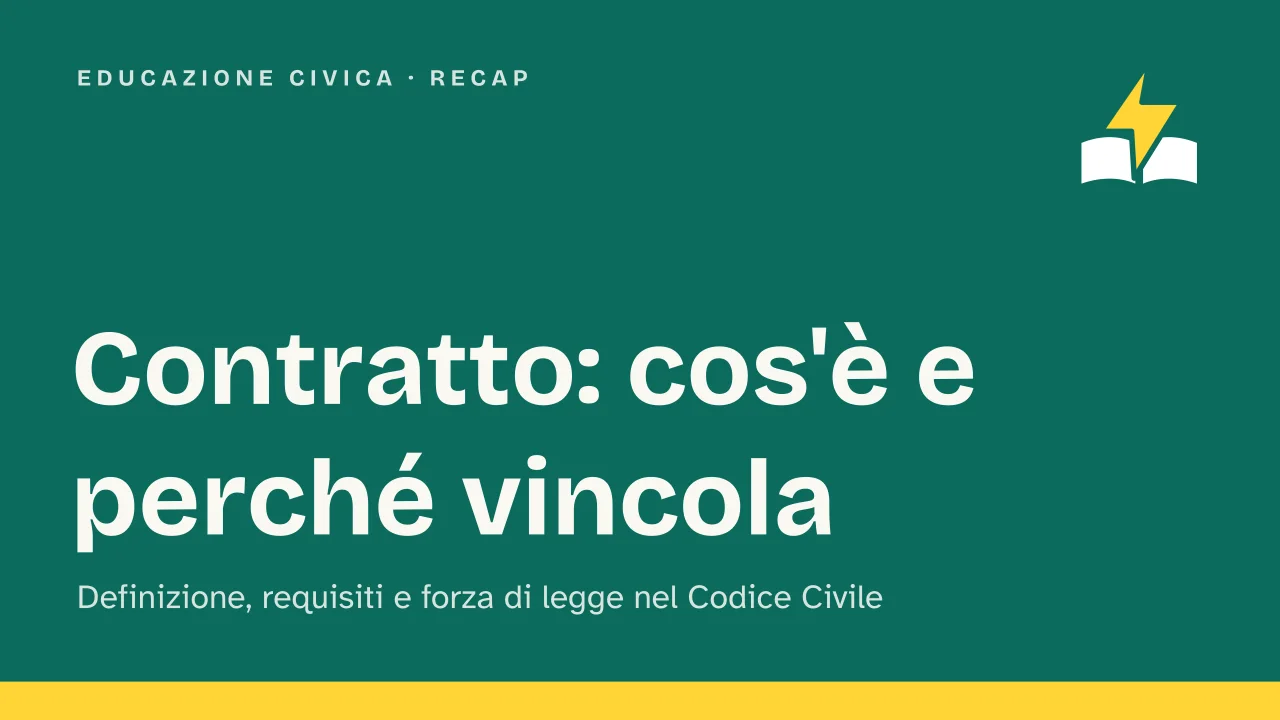 Slide 1 della presentazione su Contratto: Contratto: cos'è e perché vincola