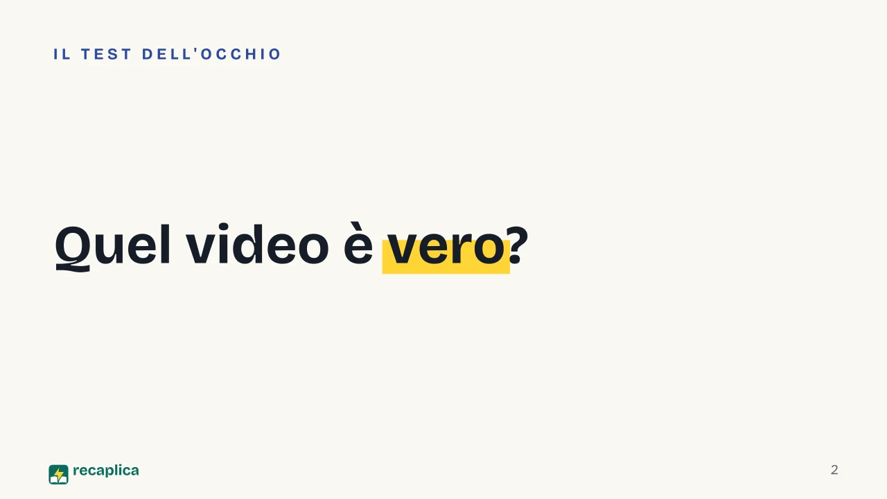Slide 2 della presentazione su Deepfake: Quel video è vero?