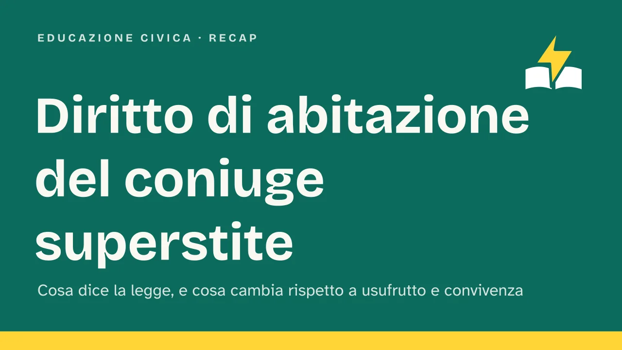 Slide 1 della presentazione su Diritto di abitazione del coniuge superstite: Diritto di abitazione del coniuge superstite
