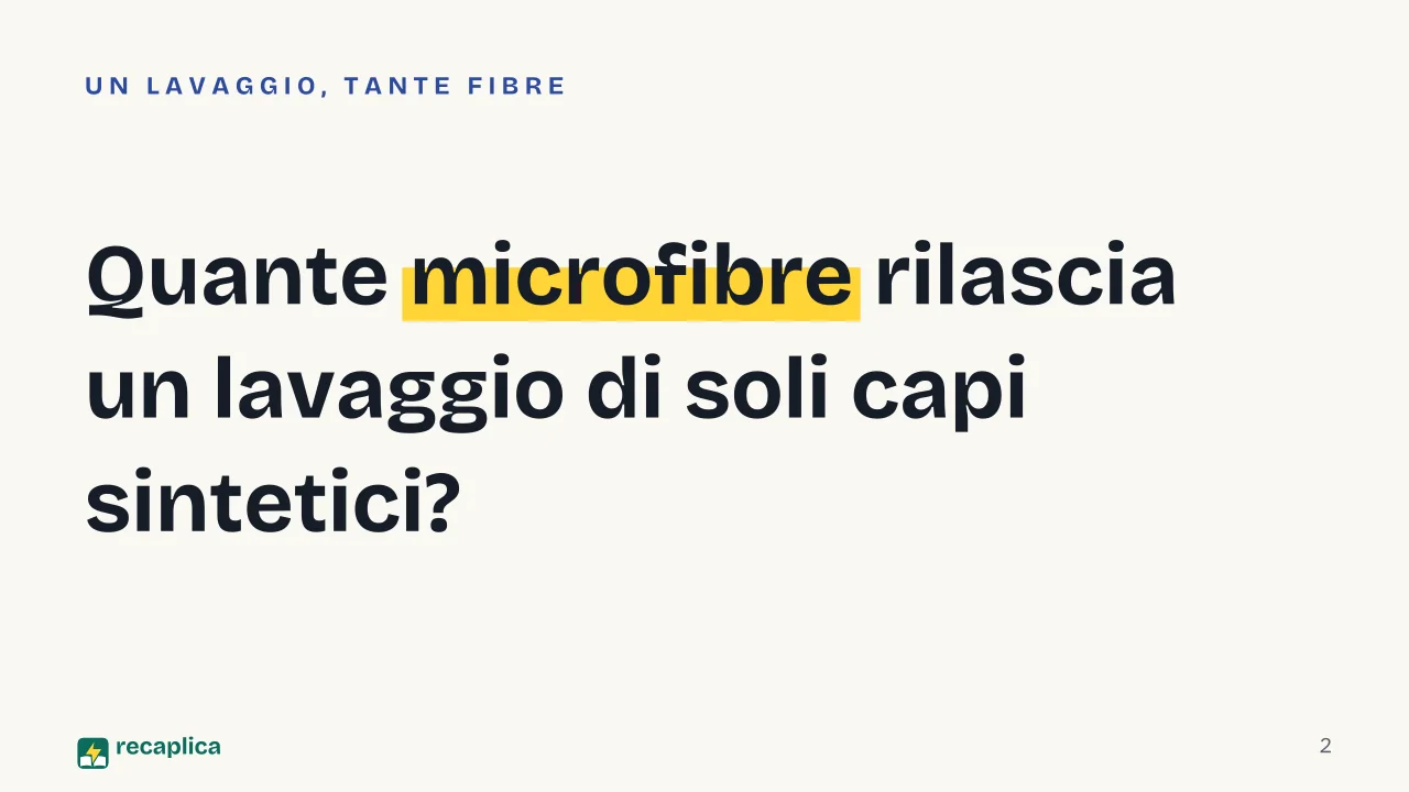 Slide 2 della presentazione su Fast fashion: Quante microfibre rilascia un lavaggio di soli capi sintetici?