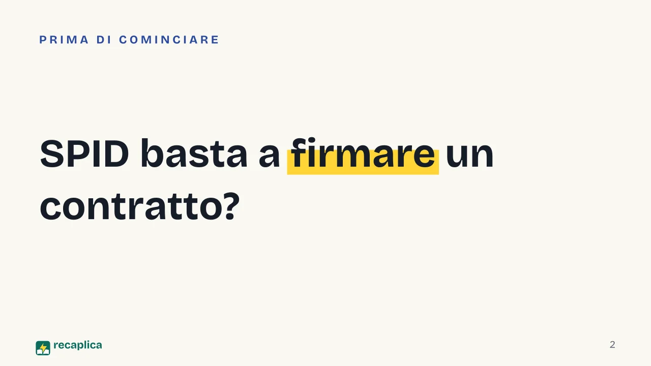 Slide 2 della presentazione su Firma digitale con SPID: SPID basta a firmare un contratto?