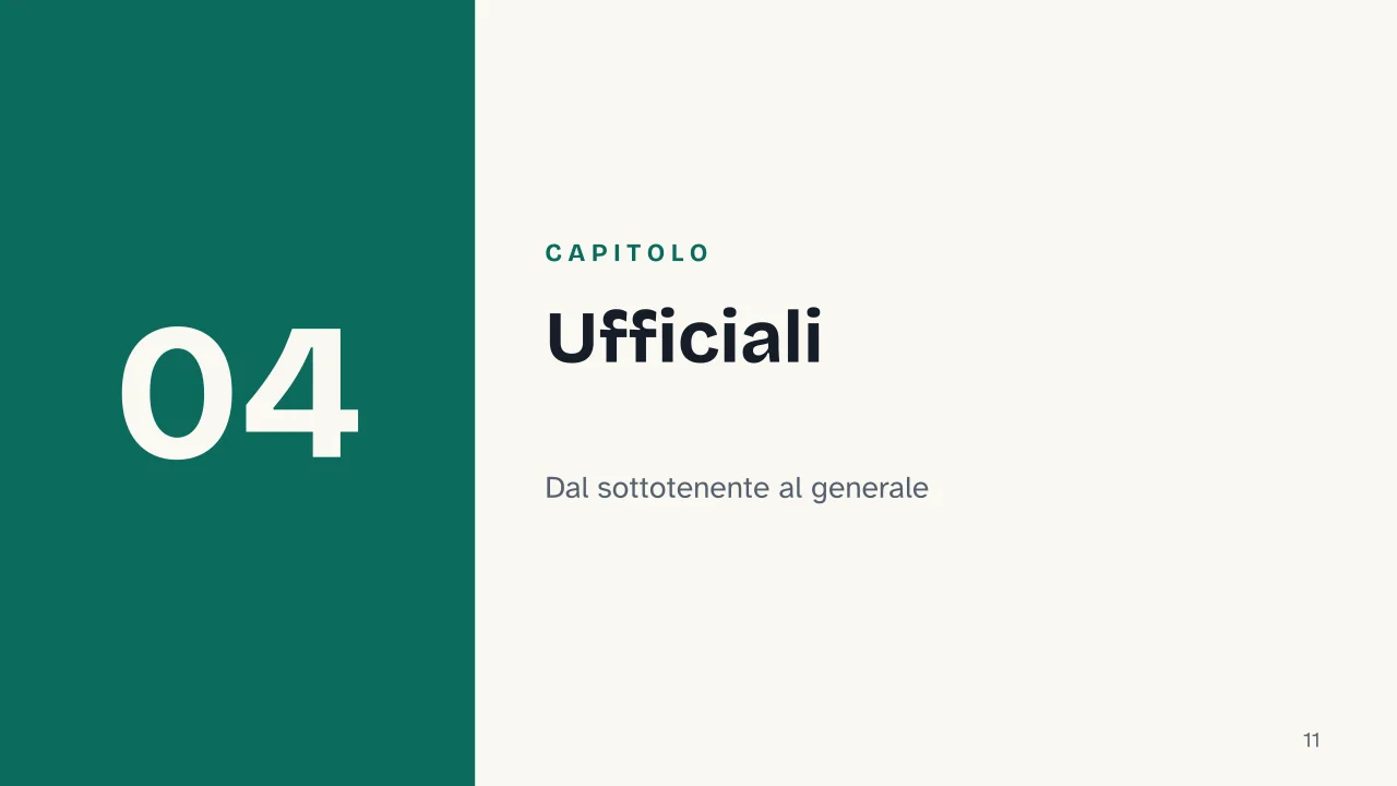 Slide 11 della presentazione su Gradi dei Carabinieri: Capitolo 04: Ufficiali