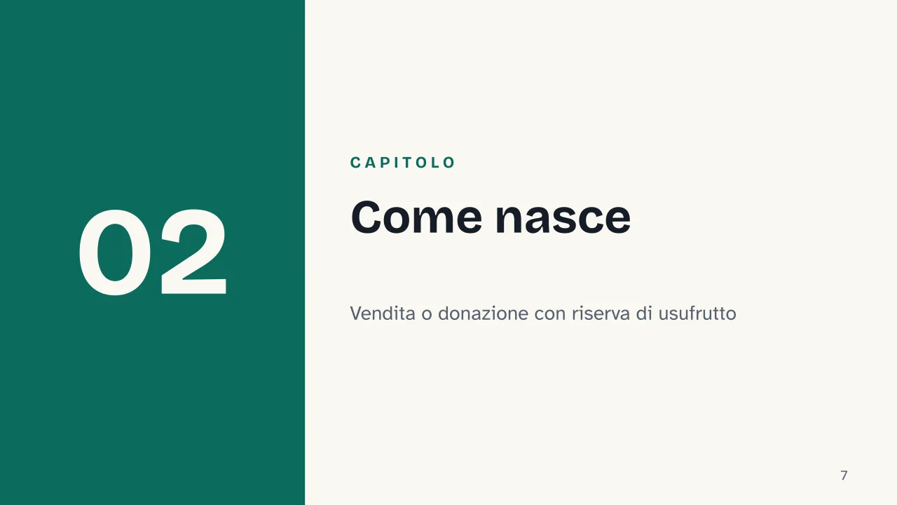 Slide 7 della presentazione su Nuda proprietà: Capitolo 02: Come nasce