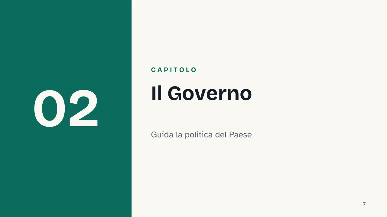 Slide 7 della presentazione su Organi costituzionali: Capitolo 02: Il Governo