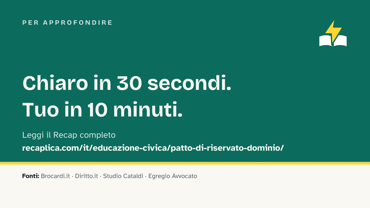 Slide 15 della presentazione su Patto di riservato dominio: Per approfondire