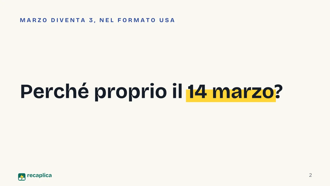 Slide 2 della presentazione su Pi Greco Day, cos'è e perché si festeggia il 14 marzo: Perché proprio il 14 marzo?