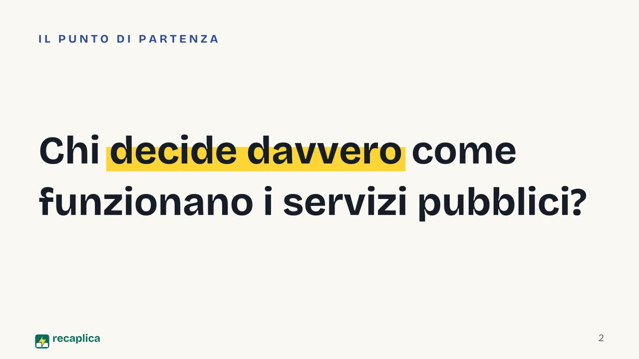Slide 2 della presentazione su Amministrazione pubblica: Chi decide davvero come funzionano i servizi pubblici?