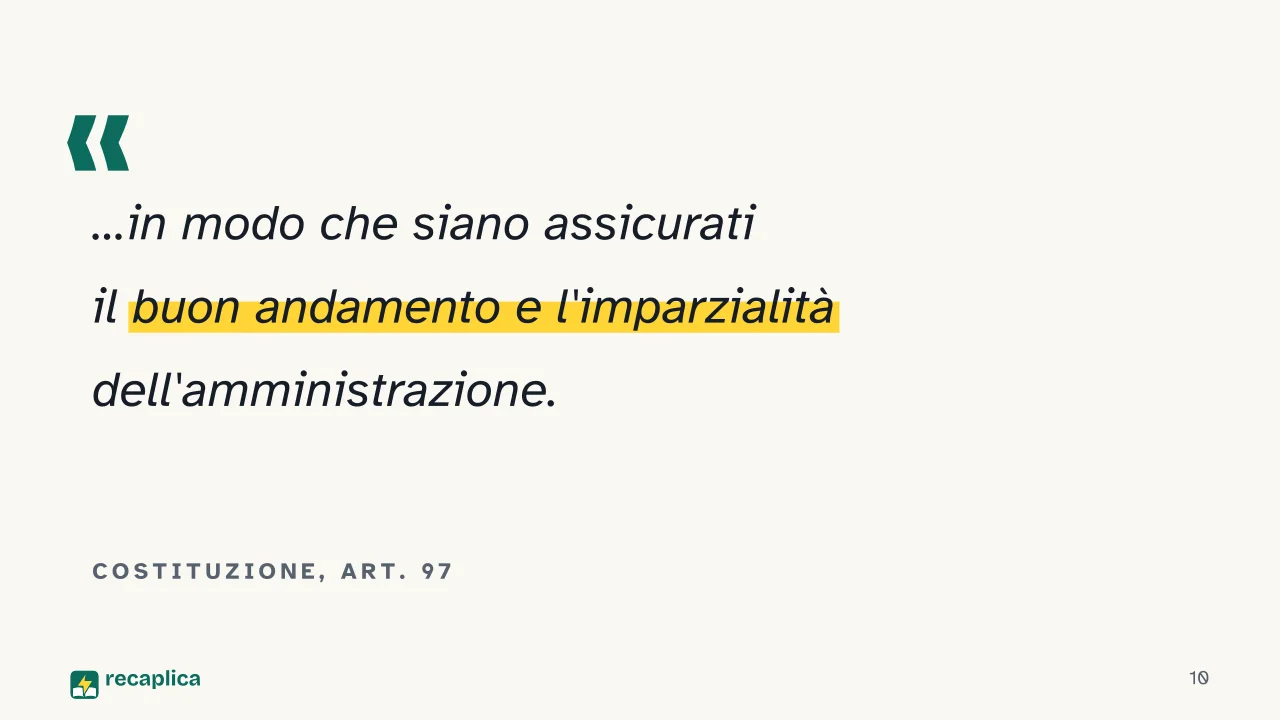 Slide 10 della presentazione su Amministrazione pubblica: Costituzione, art. 97