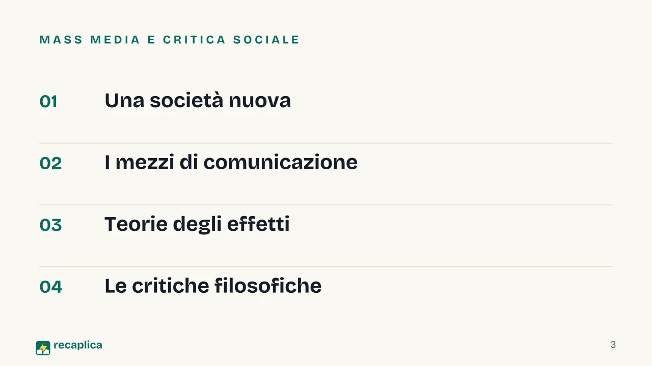 Slide 3 della presentazione su Società di massa: Mass media e critica sociale