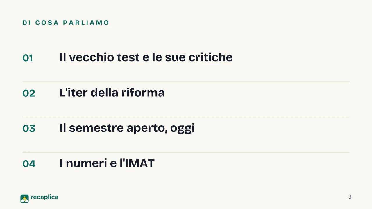 Slide 3 della presentazione su Test di Medicina: Di cosa parliamo