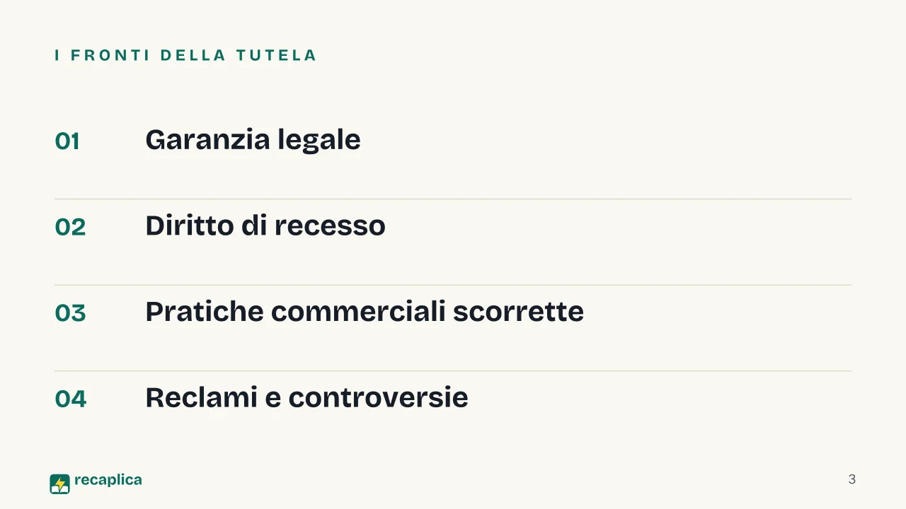 Slide 3 della presentazione su Tutela del consumatore: I fronti della tutela