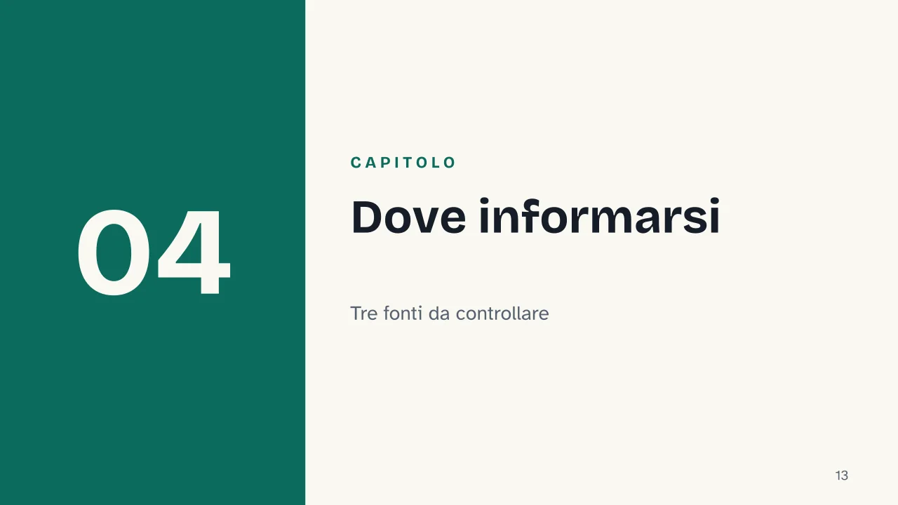 Slide 13 della presentazione su Vaccinazioni internazionali: Capitolo 04: Dove informarsi