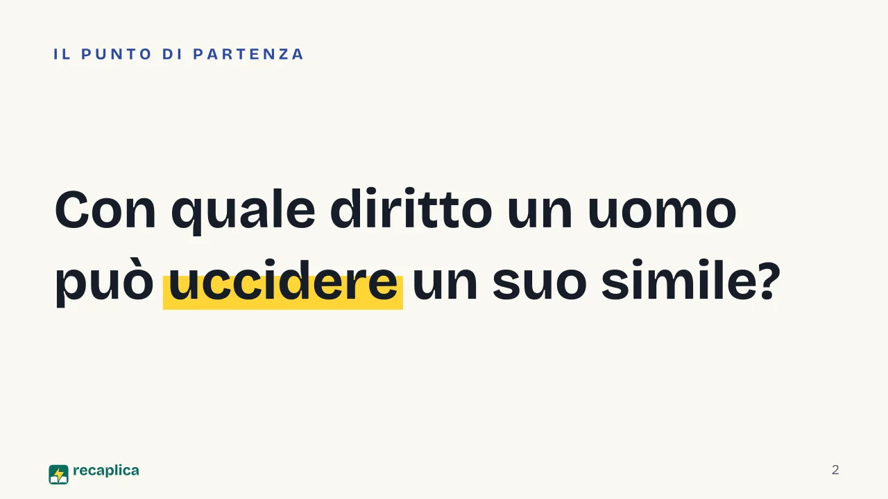 Slide 2 della presentazione su Cesare Beccaria: Con quale diritto un uomo può uccidere un suo simile?
