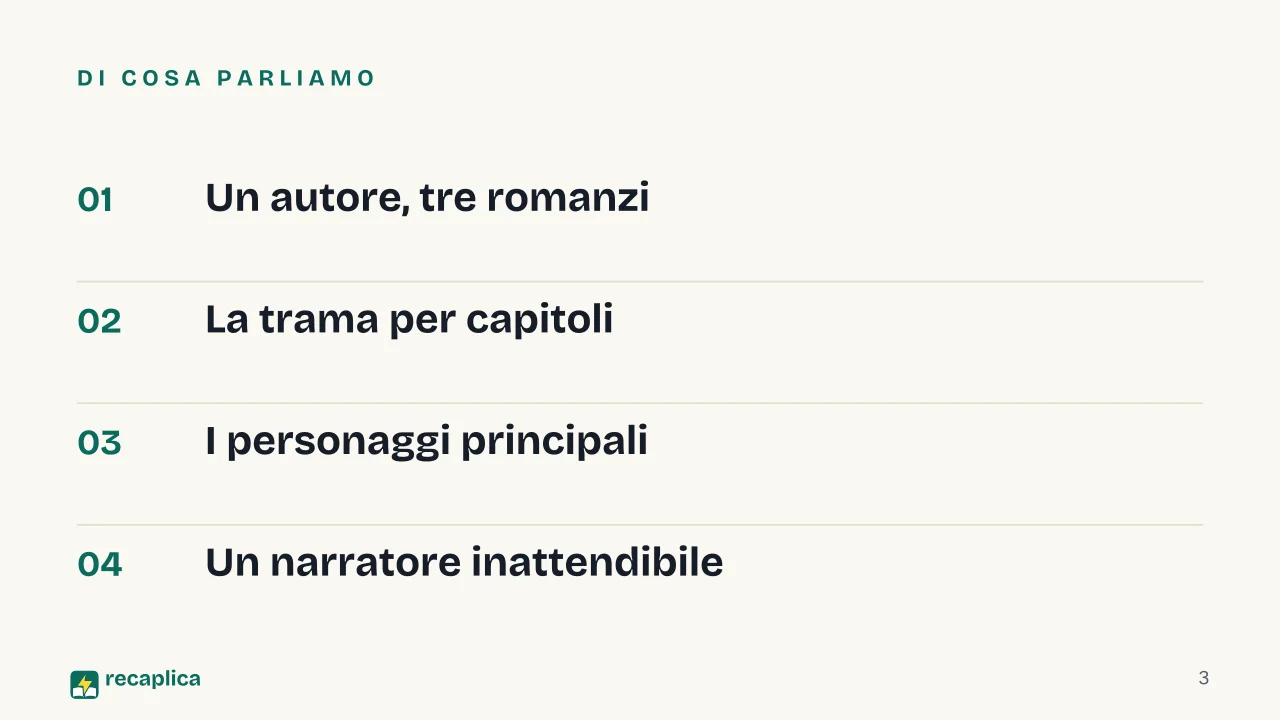 Slide 3 della presentazione su La coscienza di Zeno: Di cosa parliamo