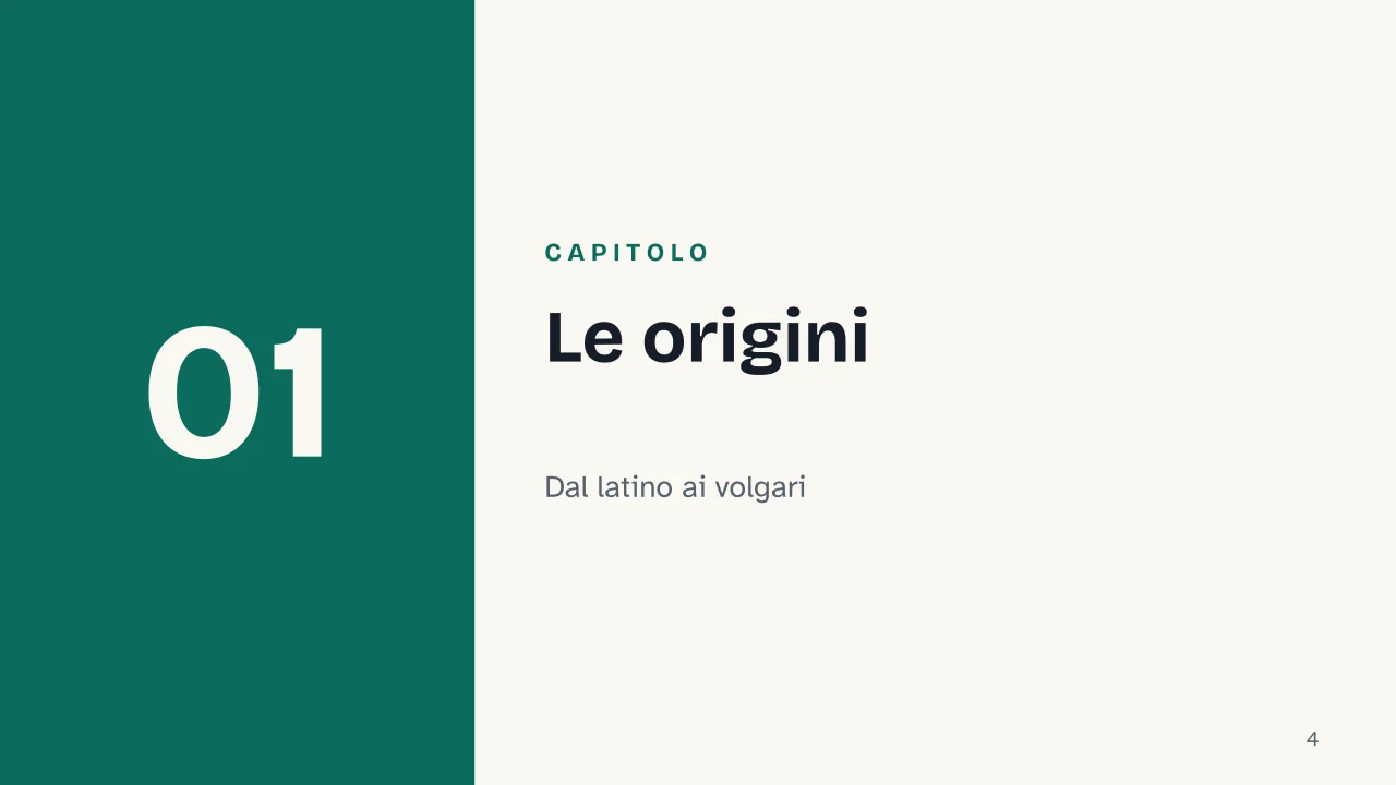 Slide 4 della presentazione su Dialetti italiani: Capitolo 01: Le origini