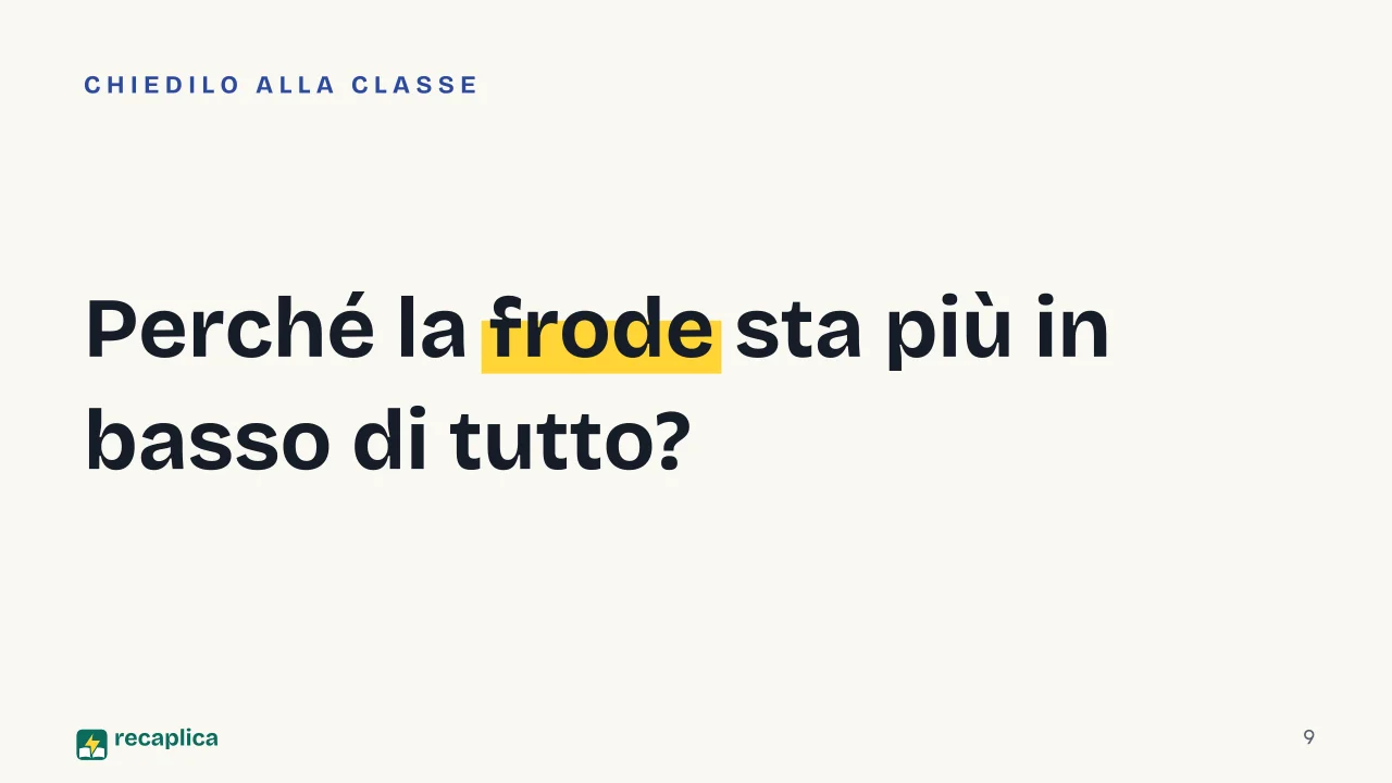 Slide 9 della presentazione su Dante e la Divina Commedia: Perché la frode sta più in basso di tutto?