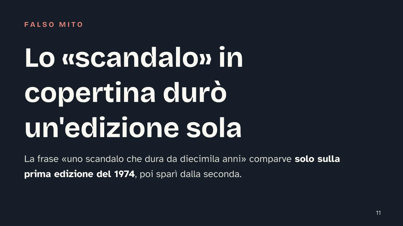 Slide 11 della presentazione su La Storia di Elsa Morante, trama e caso editoriale: Lo «scandalo» in copertina durò un'edizione sola