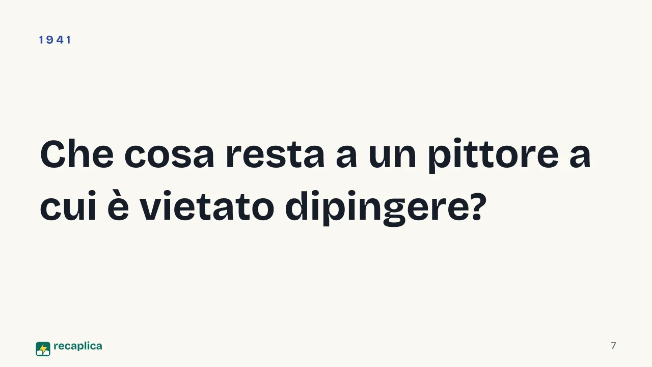 Slide 7 della presentazione su Emil Nolde: Che cosa resta a un pittore a cui è vietato dipingere?