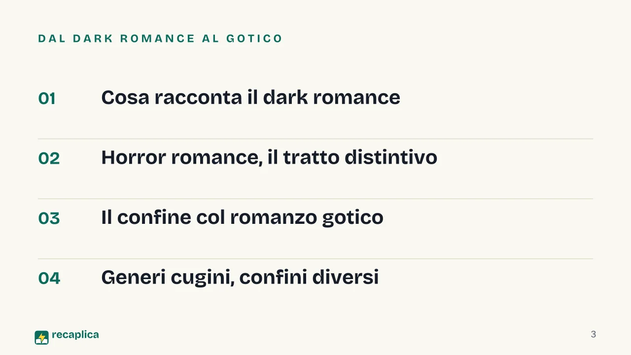 Slide 3 della presentazione su Dark romance: Dal dark romance al gotico