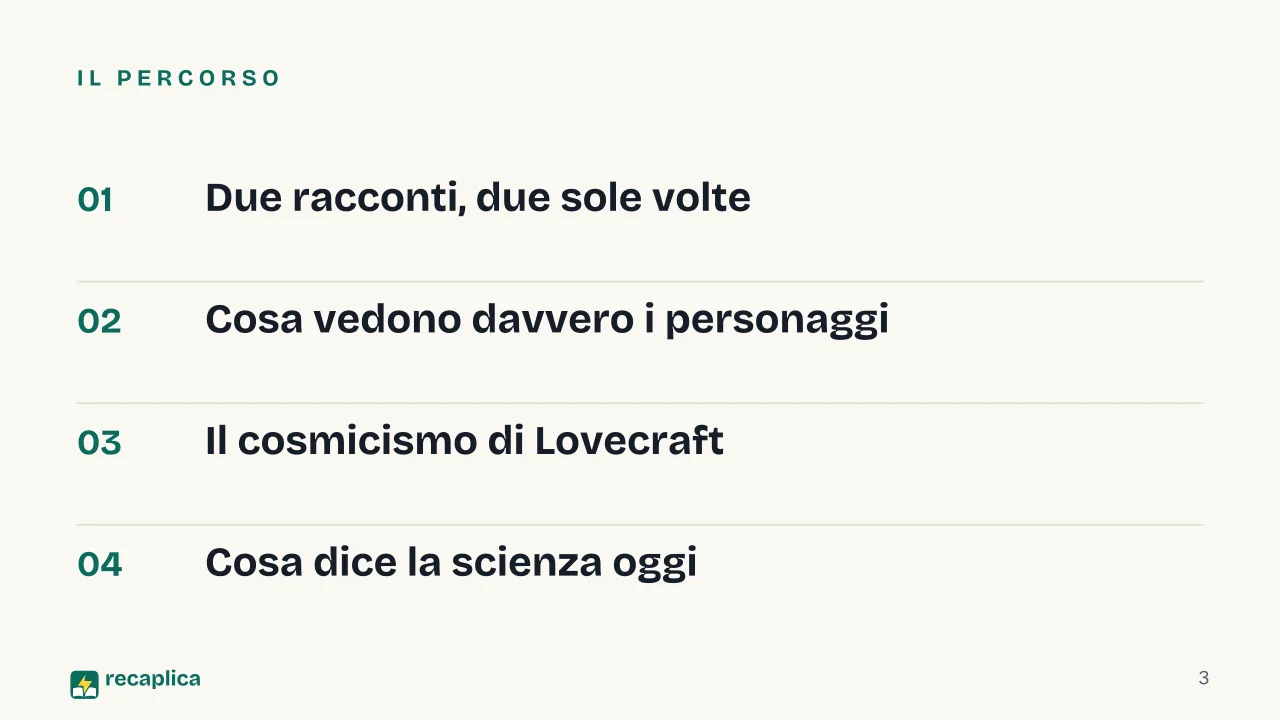 Slide 3 della presentazione su Geometria non euclidea di Lovecraft: Il percorso