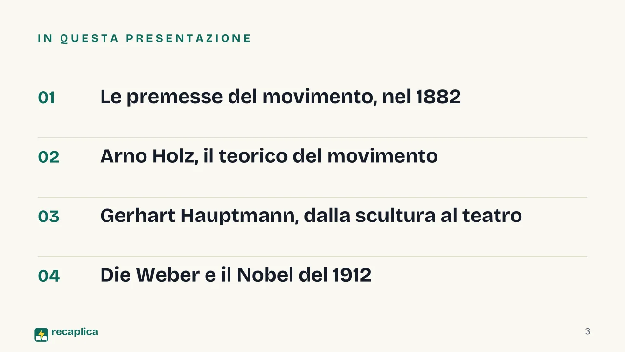 Slide 3 della presentazione su Gerhart Hauptmann: In questa presentazione