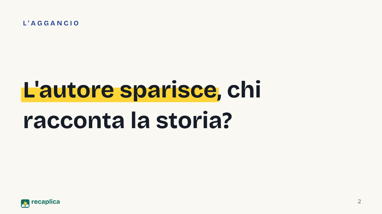 Slide 2 della presentazione su Giovanni Verga e il Verismo: L'autore sparisce, chi racconta la storia?
