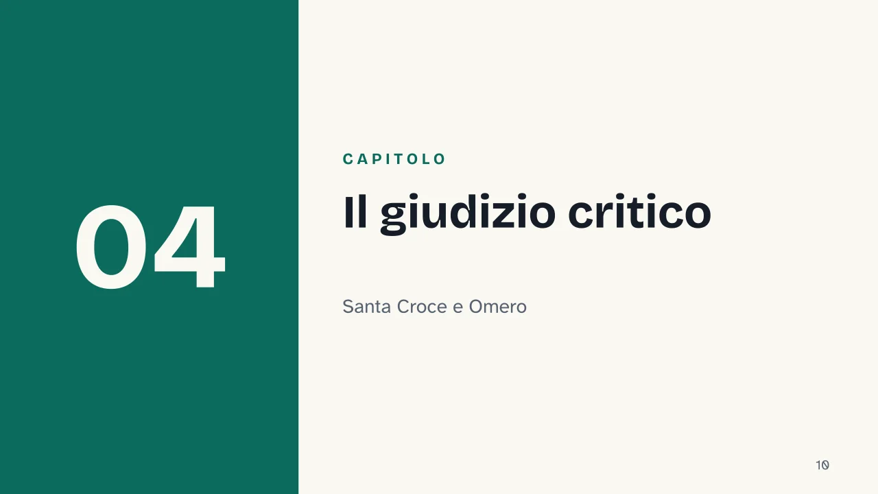 Slide 10 della presentazione su I Sepolcri di Ugo Foscolo: Capitolo 04: Il giudizio critico