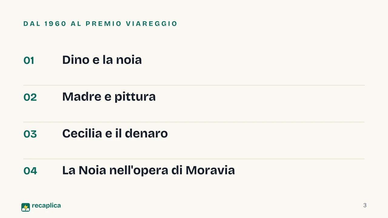 Slide 3 della presentazione su La Noia di Moravia: Dal 1960 al Premio Viareggio