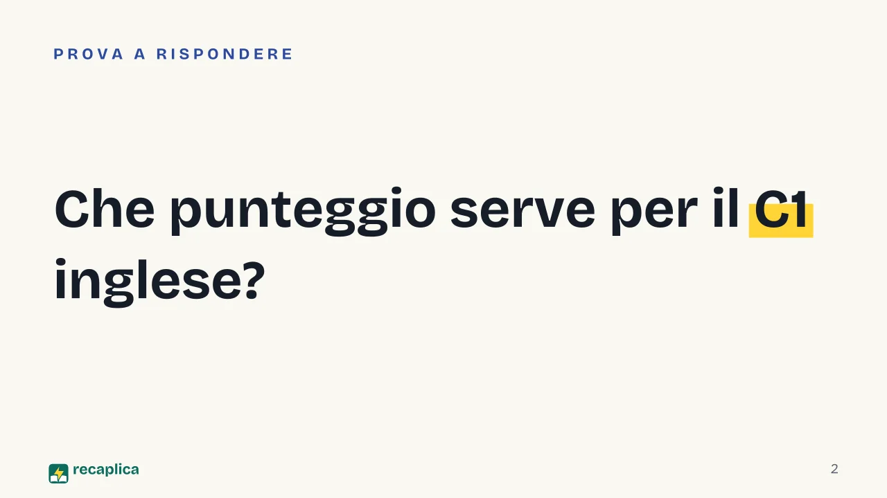 Slide 2 della presentazione su Livello inglese B1, B2, C1: Che punteggio serve per il C1 inglese?