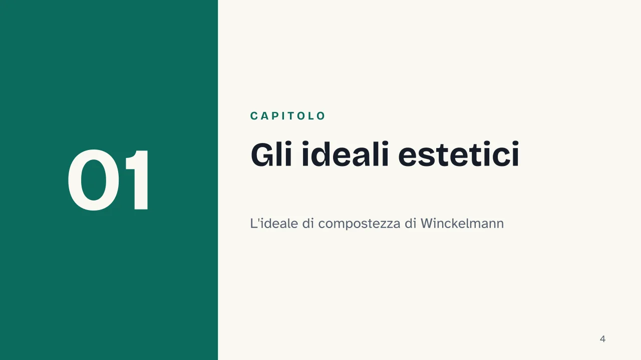 Slide 4 della presentazione su Neoclassicismo: Capitolo 01: Gli ideali estetici