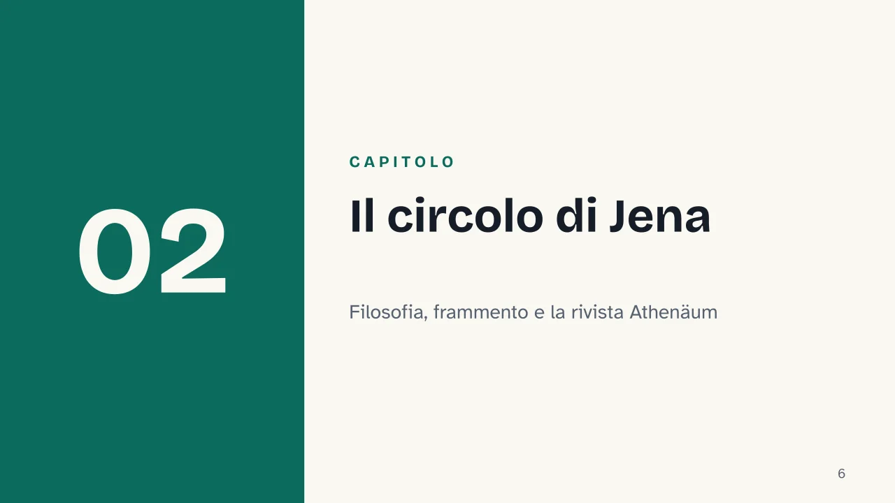 Slide 6 della presentazione su Romanticismo tedesco: Capitolo 02: Il circolo di Jena