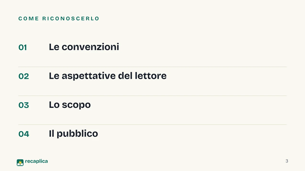 Slide 3 della presentazione su Genere narrativo: Come riconoscerlo