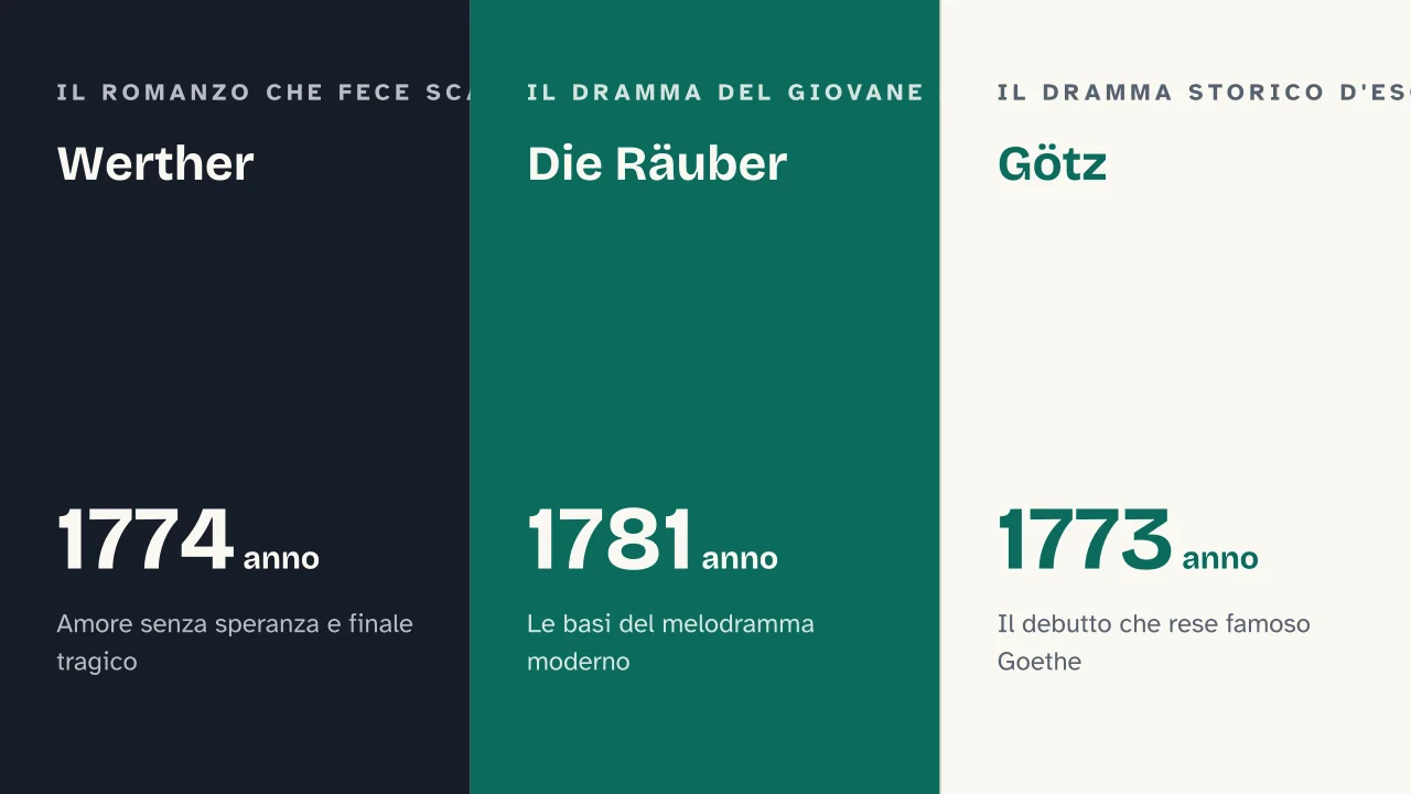 Slide 9 della presentazione su Sturm und Drang: Werther · Die Räuber · Götz