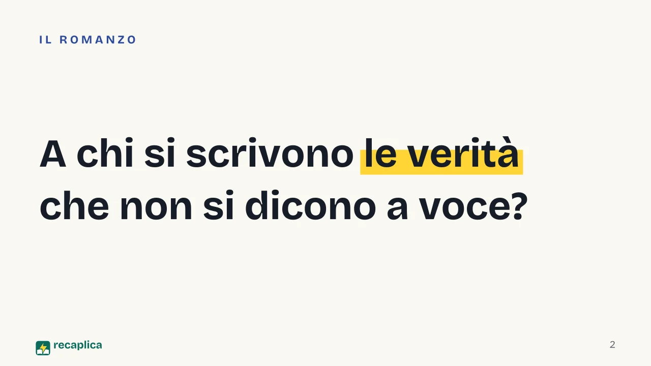 Slide 2 della presentazione su Le ultime lettere di Jacopo Ortis: A chi si scrivono le verità che non si dicono a voce?