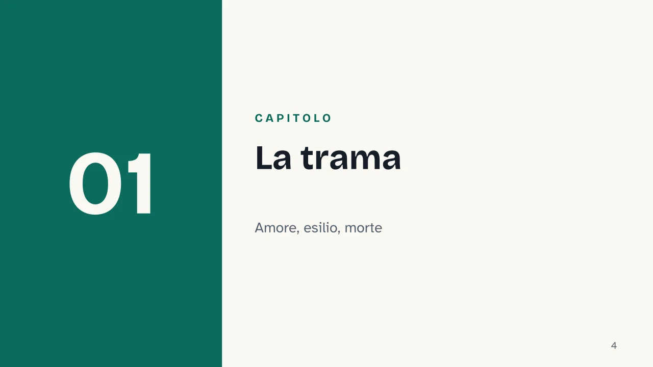 Slide 4 della presentazione su Le ultime lettere di Jacopo Ortis: Capitolo 01: La trama