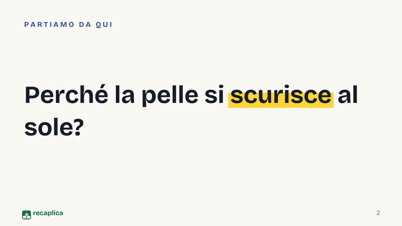 Slide 2 della presentazione su Abbronzatura: Perché la pelle si scurisce al sole?