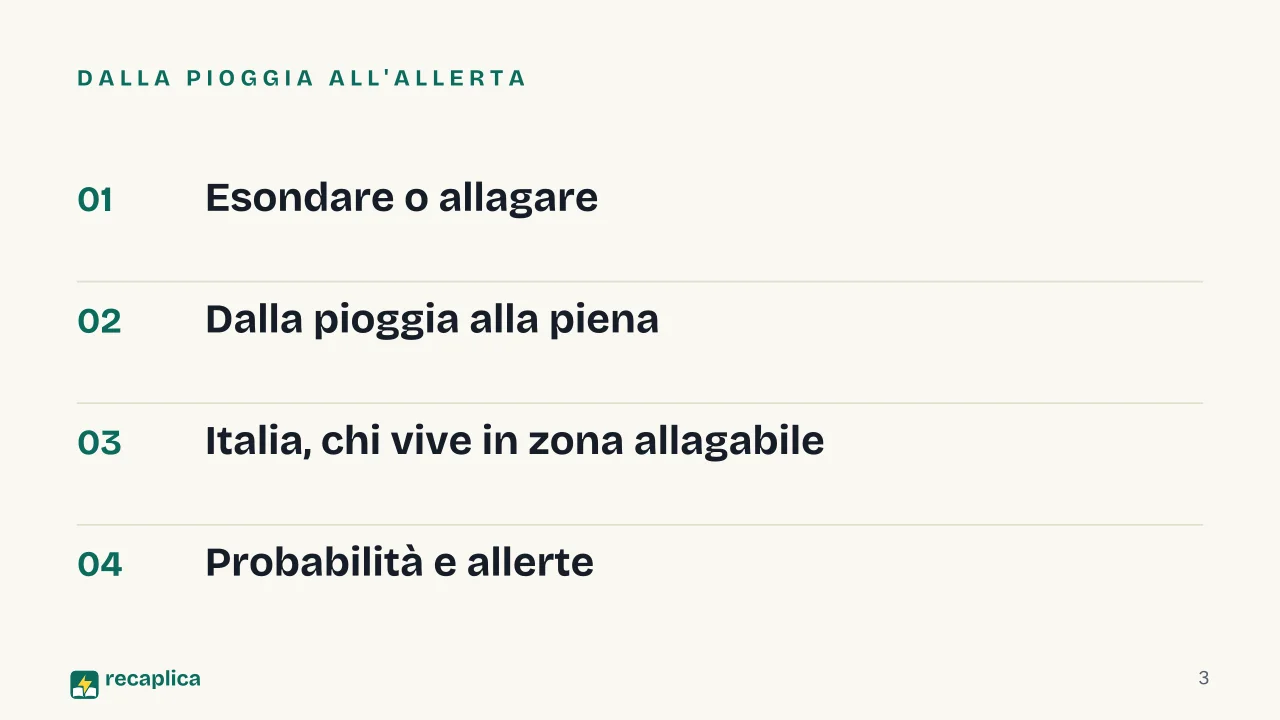Slide 3 della presentazione su Alluvione: Dalla pioggia all'allerta