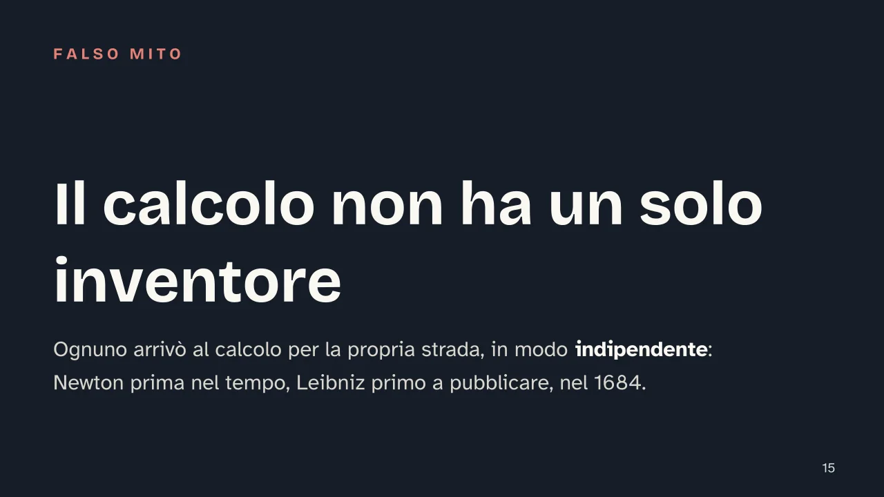 Slide 15 della presentazione su Analisi matematica: Il calcolo non ha un solo inventore