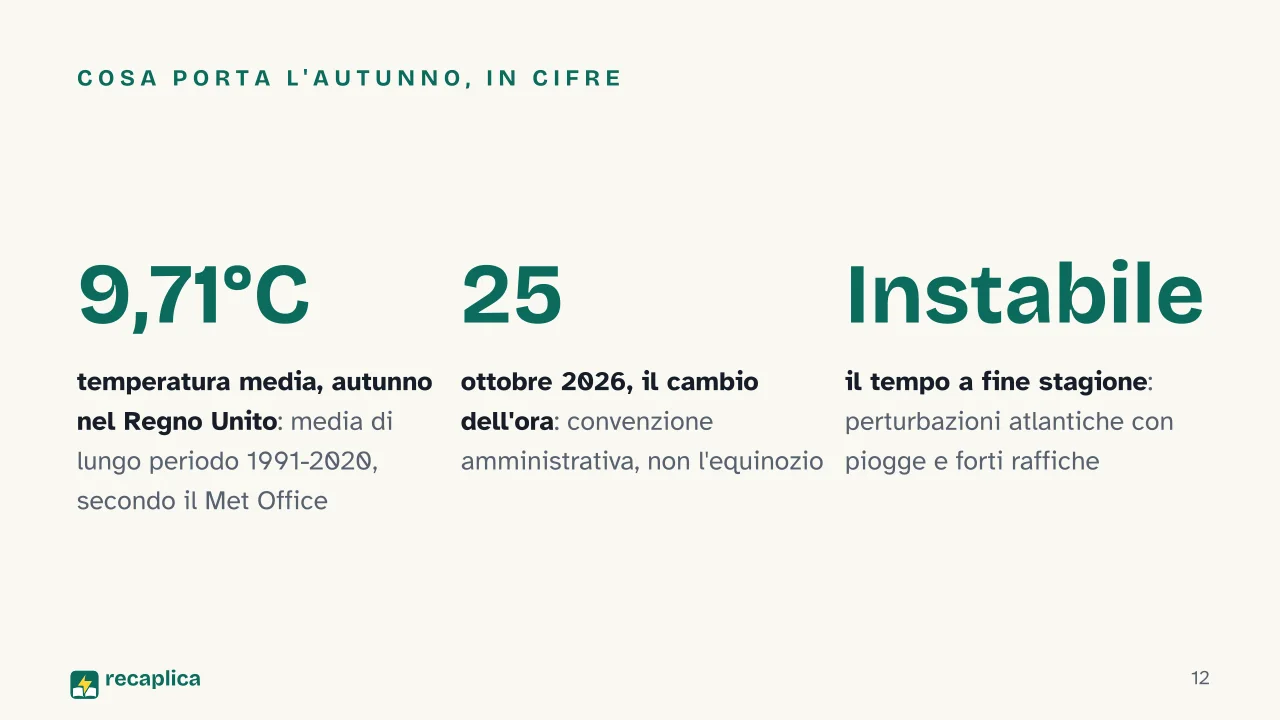 Slide 12 della presentazione su Autunno: Cosa porta l'autunno, in cifre