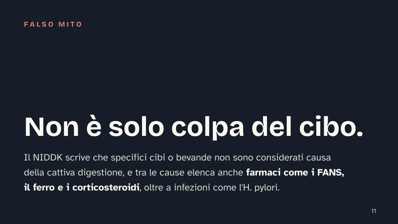 Slide 11 della presentazione su Cattiva digestione: Non è solo colpa del cibo.