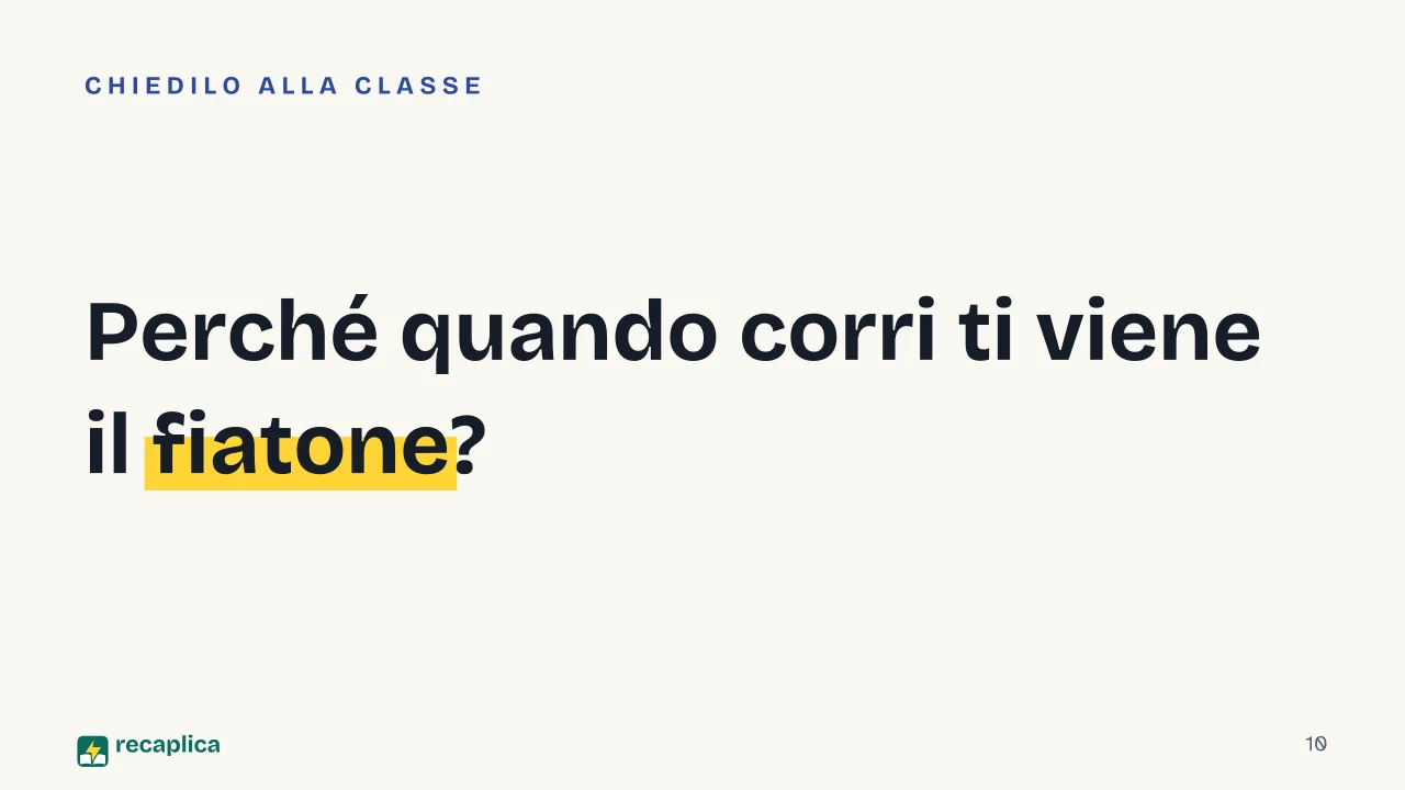 Slide 10 della presentazione su La cellula: Perché quando corri ti viene il fiatone?