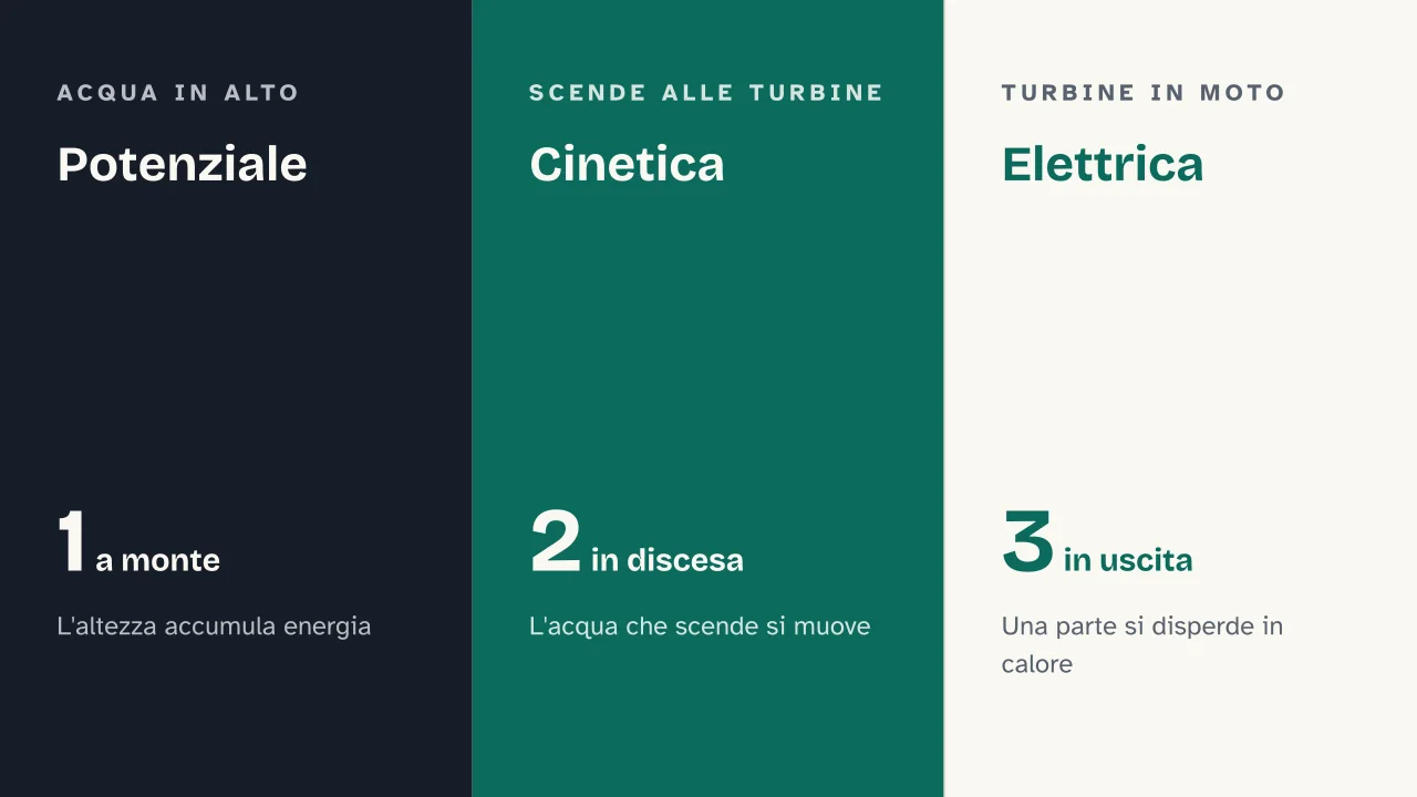 Slide 13 della presentazione su Energia cinetica e potenziale, che differenza c'è: Potenziale · Cinetica · Elettrica