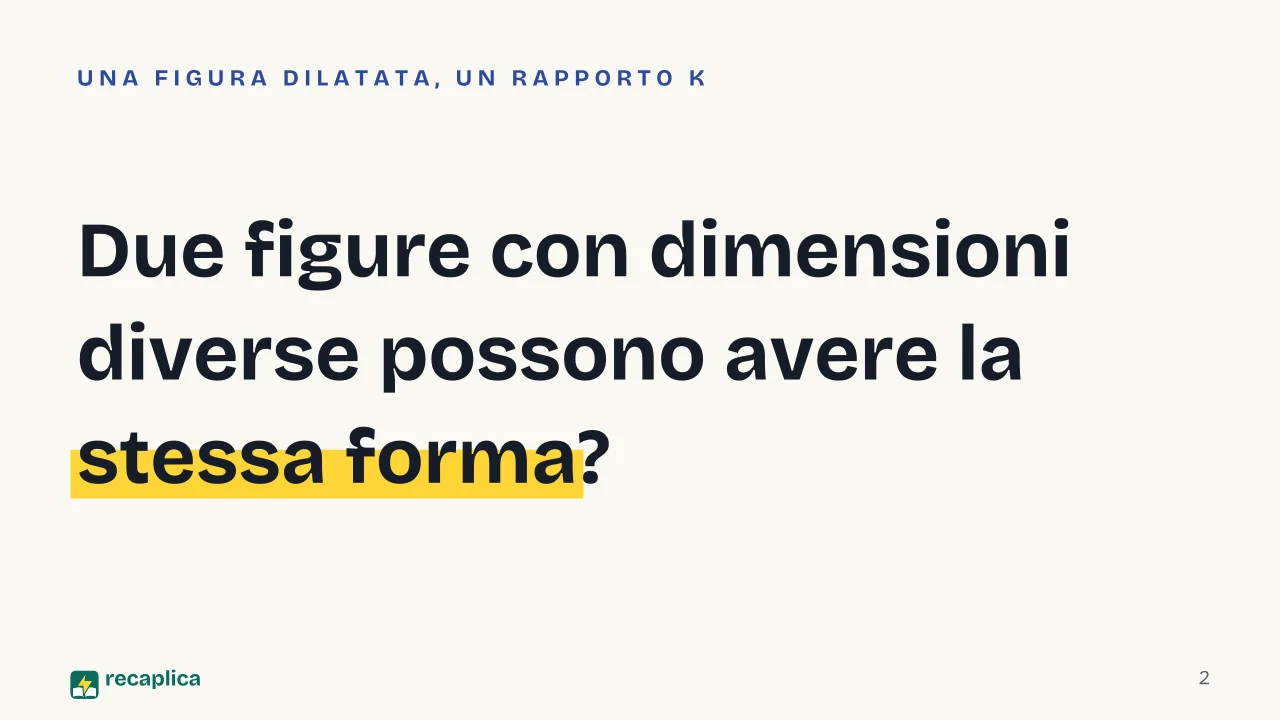 Slide 2 della presentazione su Omotetia: Due figure con dimensioni diverse possono avere la stessa forma?