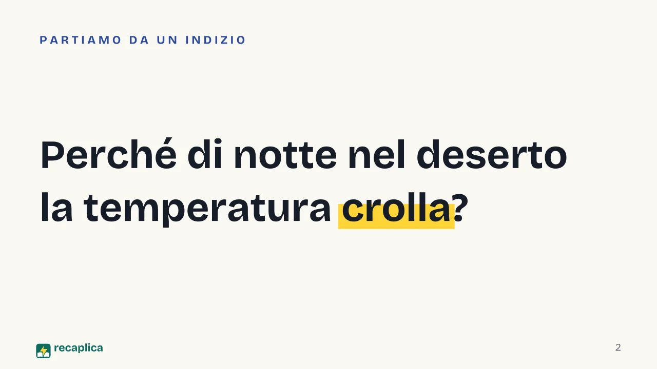 Slide 2 della presentazione su Effetto serra: Perché di notte nel deserto la temperatura crolla?
