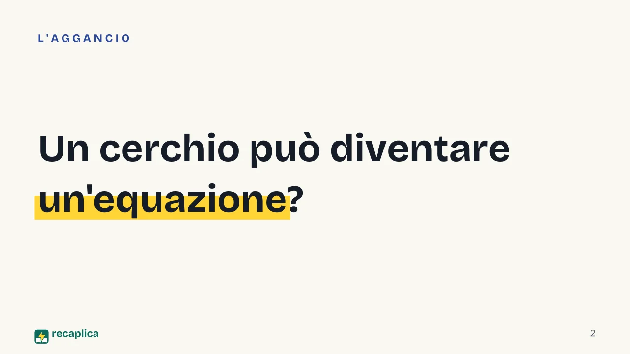 Slide 2 della presentazione su Geometria analitica: Un cerchio può diventare un'equazione?