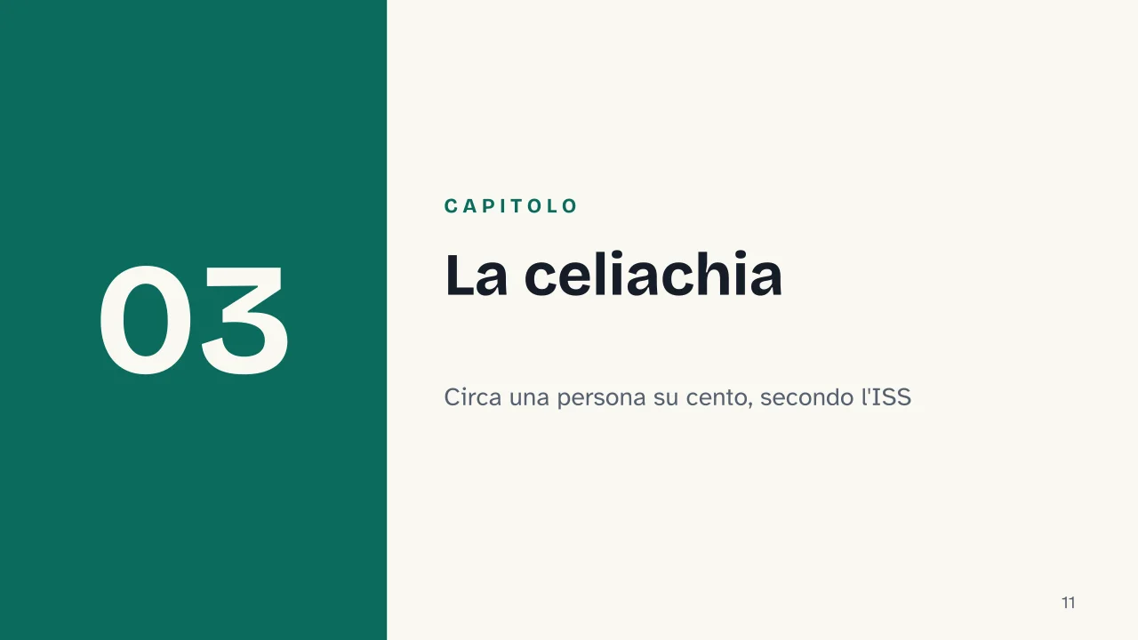 Slide 11 della presentazione su Il glutine: Capitolo 03: La celiachia