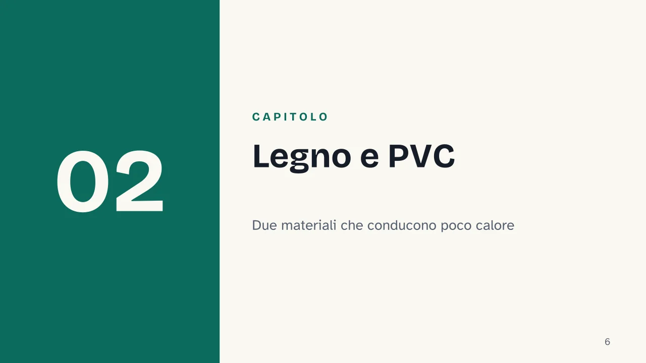 Slide 6 della presentazione su Materiali per infissi: Capitolo 02: Legno e PVC