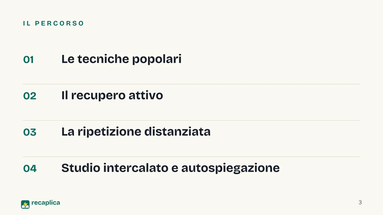 Slide 3 della presentazione su Metodo di studio efficace: Il percorso