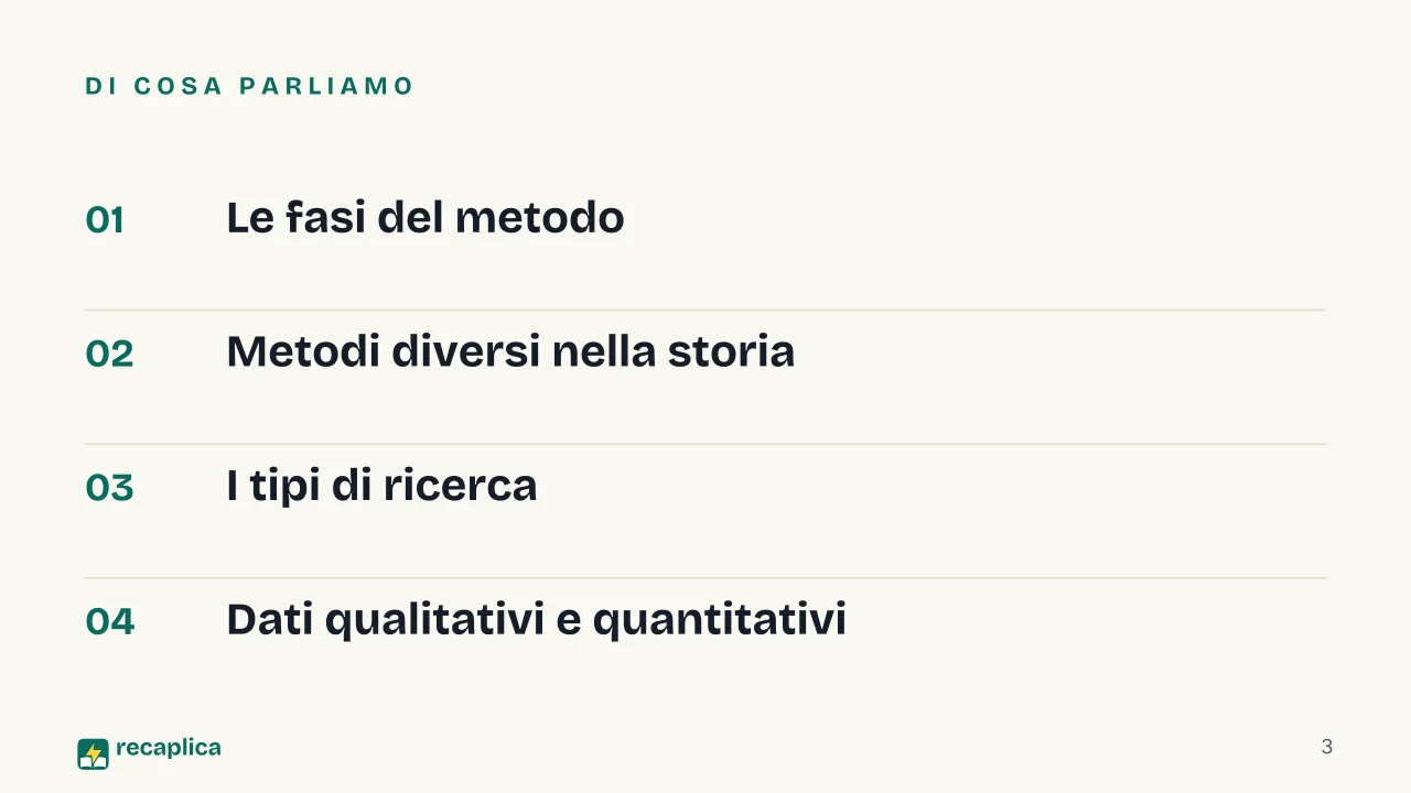 Slide 3 della presentazione su Metodo scientifico: Di cosa parliamo