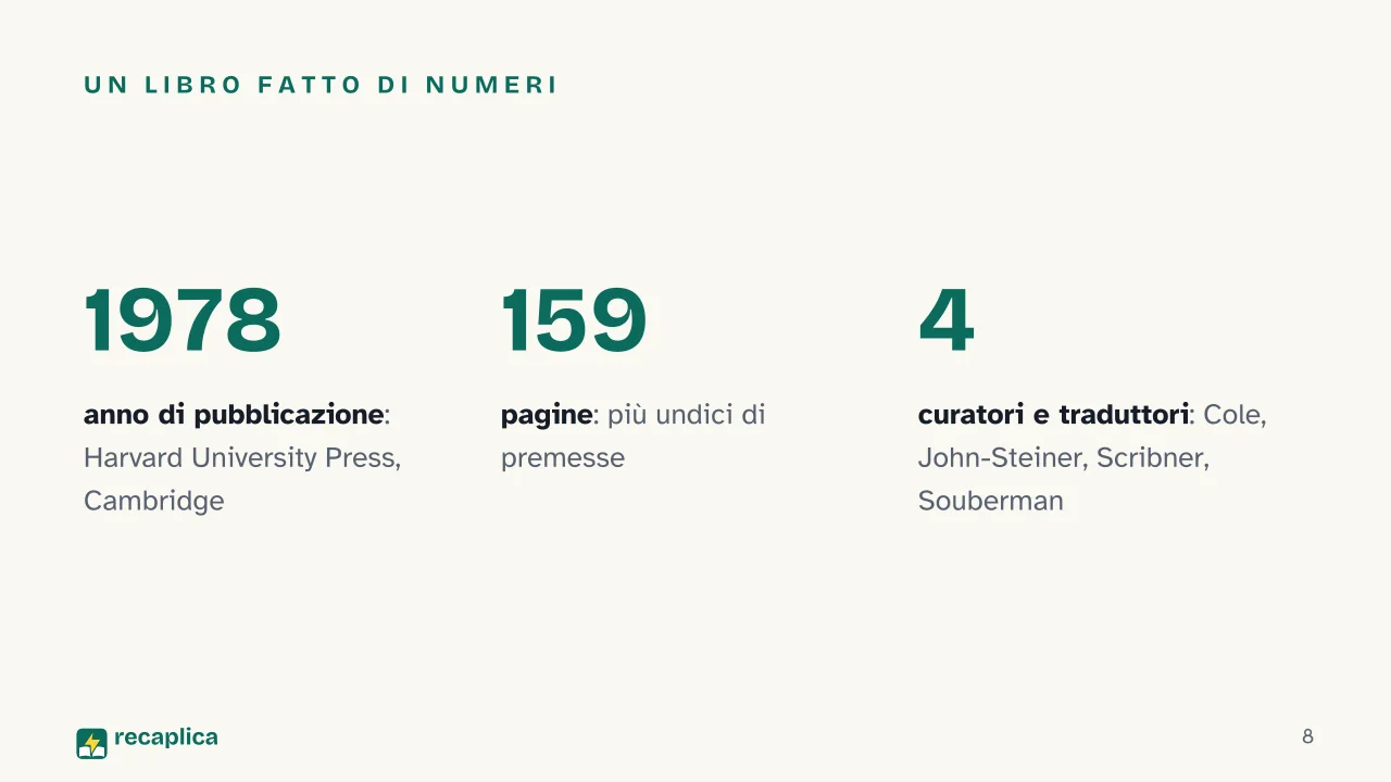 Slide 8 della presentazione su Mind in Society: Un libro fatto di numeri